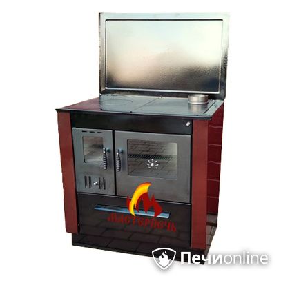 Отопительно-варочная печь МастерПечь ПВ-07 экстра с духовым шкафом, 7.2 кВт (шоколад) в Ревде
